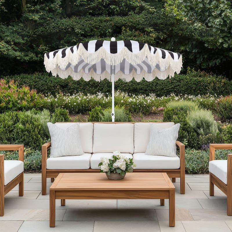 Mariner 6.5ft Classic Fringe Umbrella w/ Tilt & Bag