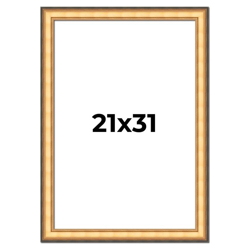 21x31 Frame Gold Plein Aire Solid Wood Picture Frame Width 2 Inches |
