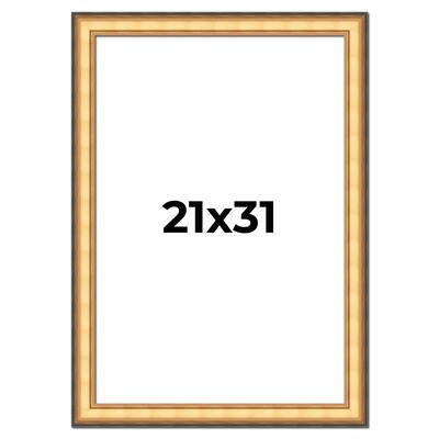 21x31 Frame Gold Plein Aire Solid Wood Picture Frame Width 2 Inches |