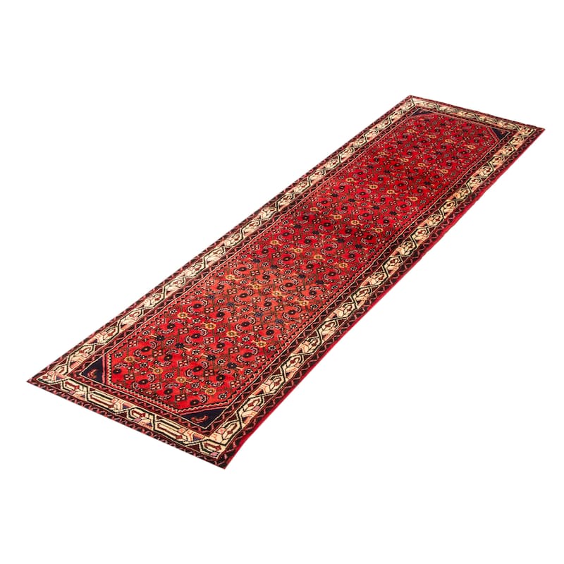 ECARPETGALLERY Hand-knotted Andelz Red Wool Rug - 2' 6" x 9' 5"