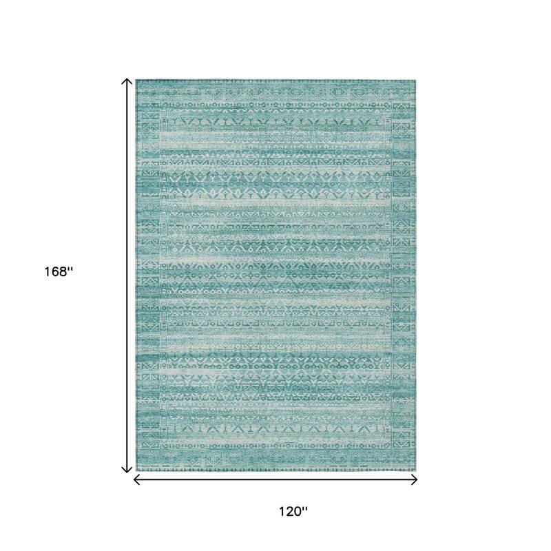 HomeRoots Striped Transitional Rectangle Outdoor Rug