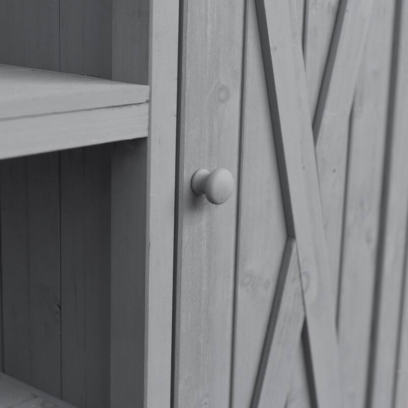 Foldable Outdoor Kitchen Island Cart with Lockable Wheels and Storage Cabinet