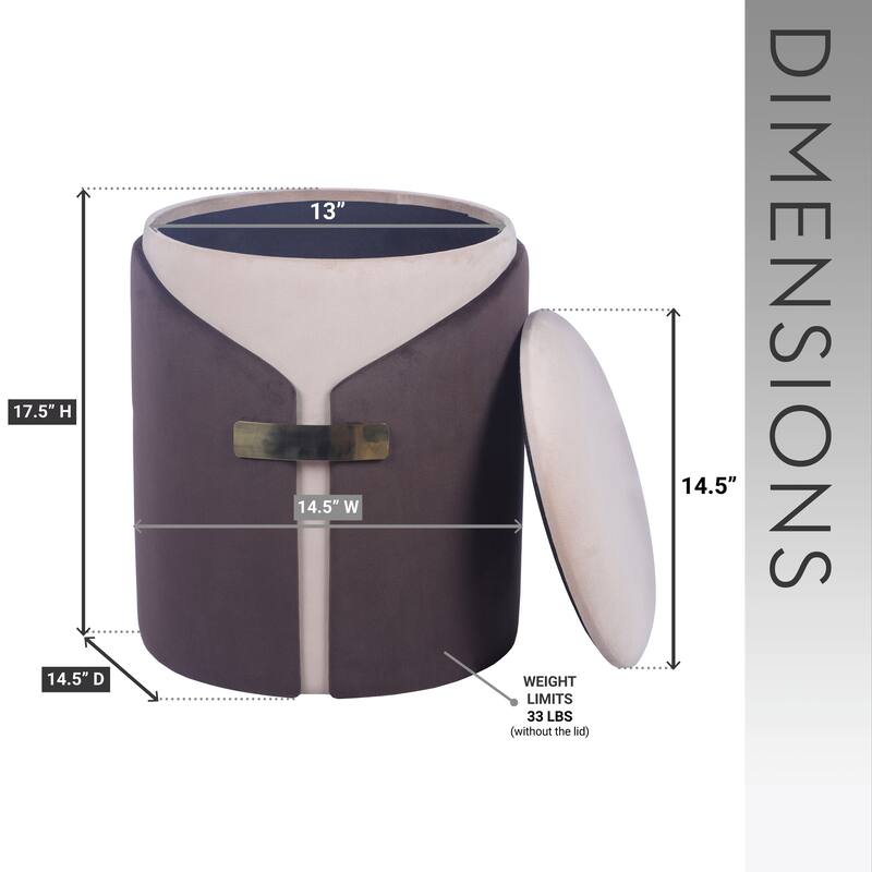 Two-Toned Ottoman with Storage or Vanity Stool