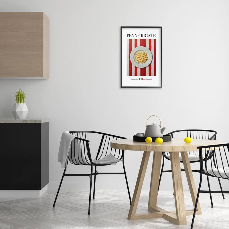 Stupell Traditional Penne Rigate Pasta Framed Giclee Art Design By Andreas Magnusson