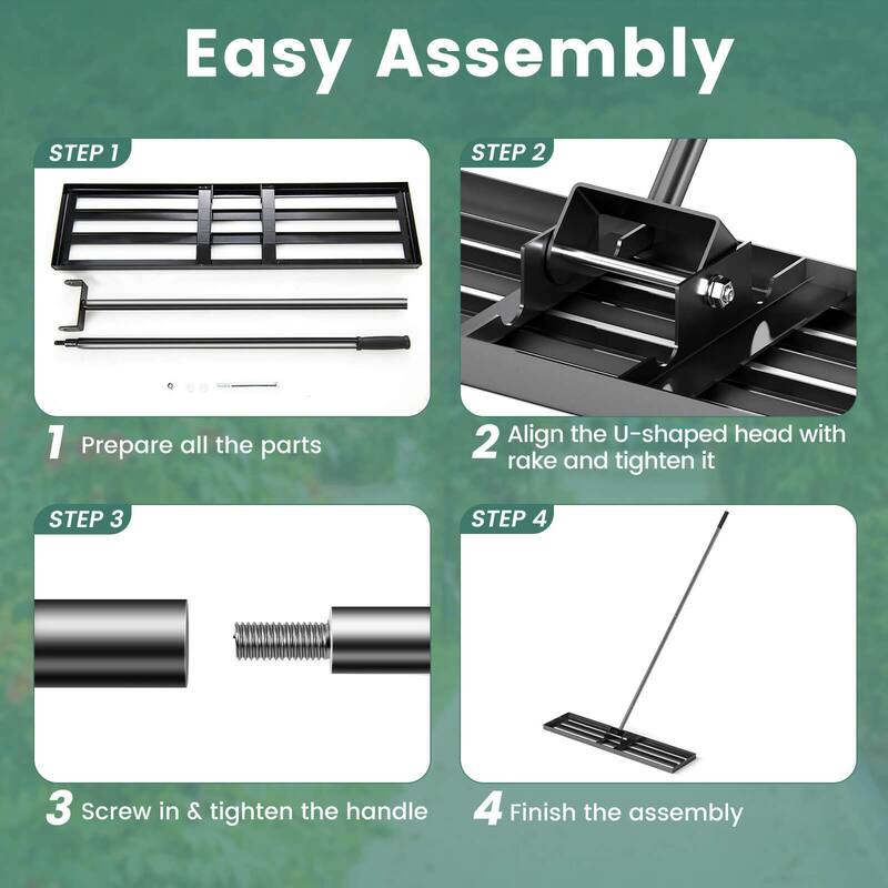 Costway Lawn Leveling Rake 42" x 10" Heavy Duty Level Lawn Tool for - See Details