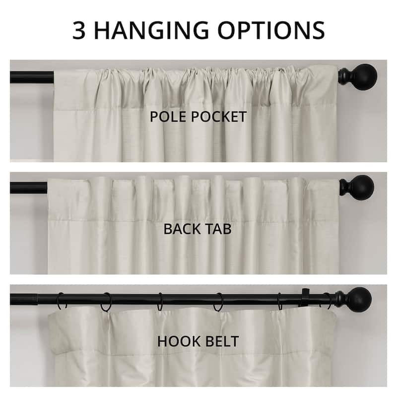 Exclusive Fabrics Vintage Textured Faux Dupioni Silk Room Darkening Curtains (1 Panel)