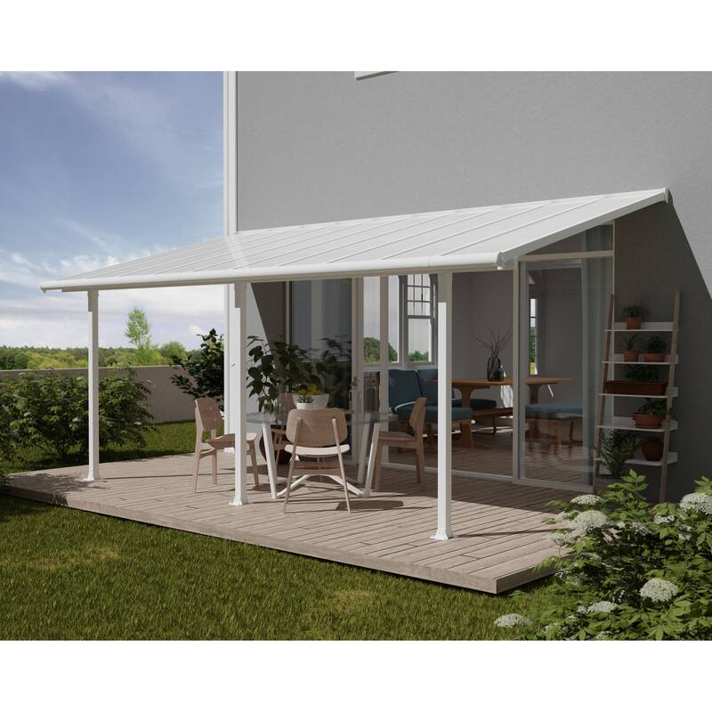Olympia 10 ft. White/White Aluminum Patio Cover -