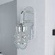 preview thumbnail 1 of 7, Hunter Starklake 1 Light Wall Sconce, Damp Rated, Industrial, Cage, Rustic Chrome