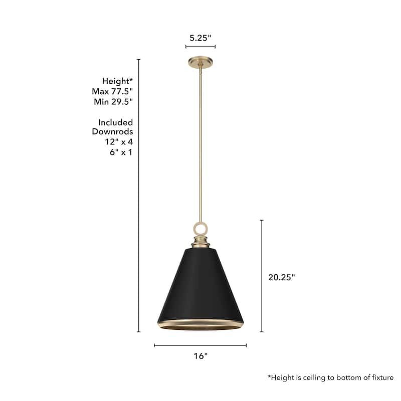 Hunter Klein Art-Deco Metal Pendant - Kitchen Island, Dining Room, Entry - Modern, Industrial