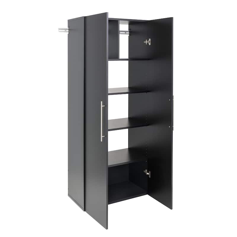 Prepac HangUps 30" Black Large Wall Mounted Garage Cabinet