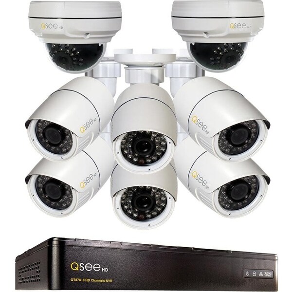Q-see qt878-8z8-2 8ch 4k ip nvr bundle w/ 8-3mp