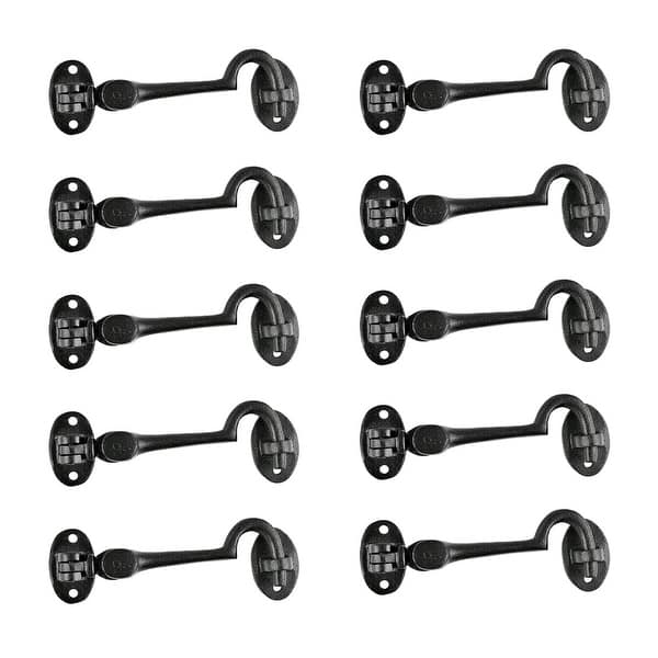 Black Wrought Iron Cabin Hook Eye Bolt 4 Swivel Style Reversible Privacy  Hook Latches with Screws Pack of 10 - Bed Bath & Beyond - 14054935