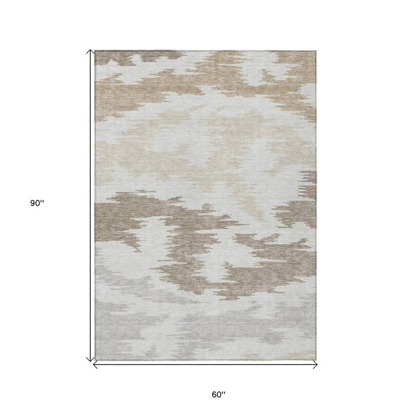 HomeRoots Abstract Transitional Rectangle Outdoor Rug