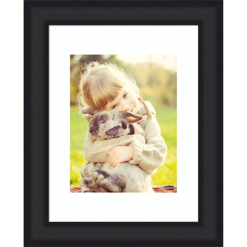 Oliver Narrow Framed Picture Frame, Photo Frame - 11x14 Matted to 8x10 - Oliver Black Narrow