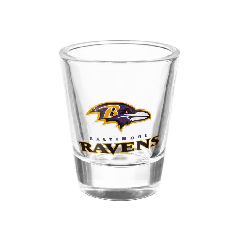 4-Piece Ceramic and Glass 2 oz. Shot Glass Set, Baltimore Ravens