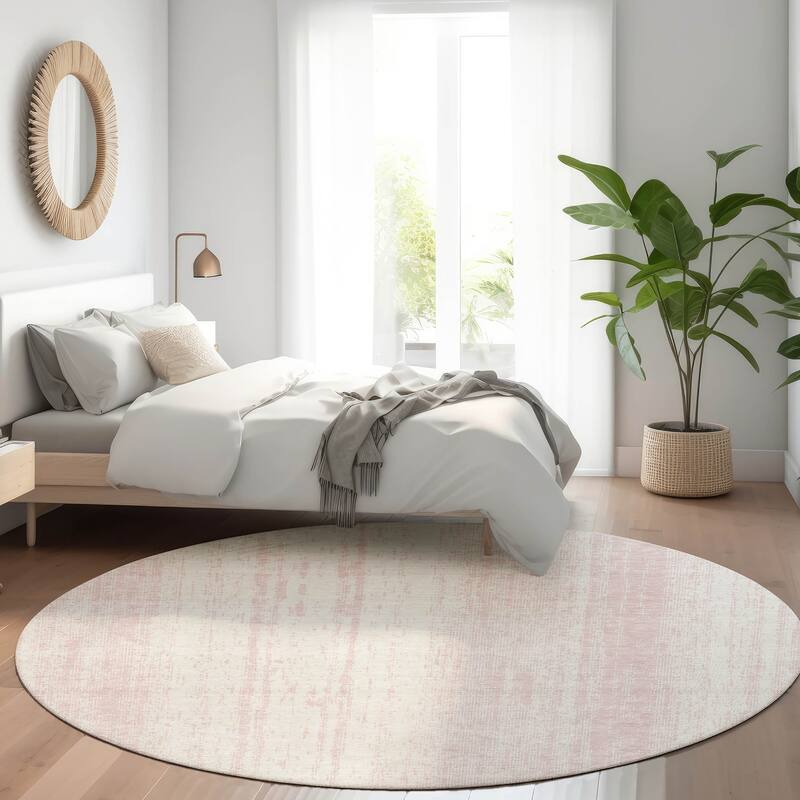 Premium Washable Super Soft Transitional Ombre Mayfield Rug - Pink - 8' x 8'