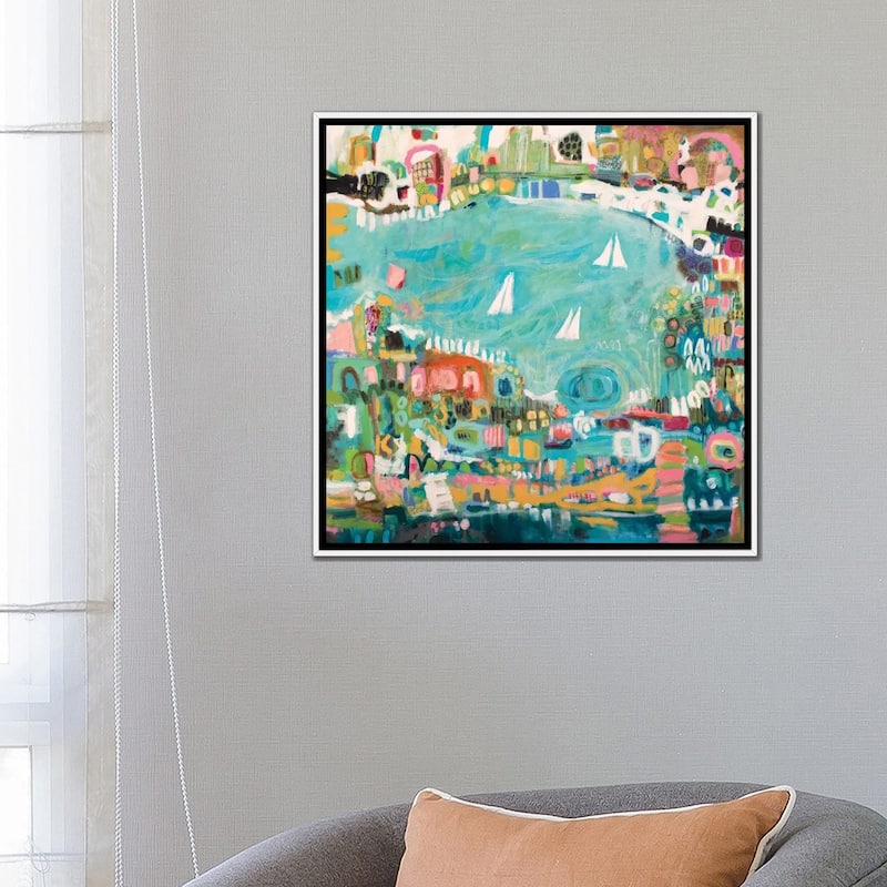 iCanvas "Abstract Marina IV" by Karen Fields Framed Canvas Print