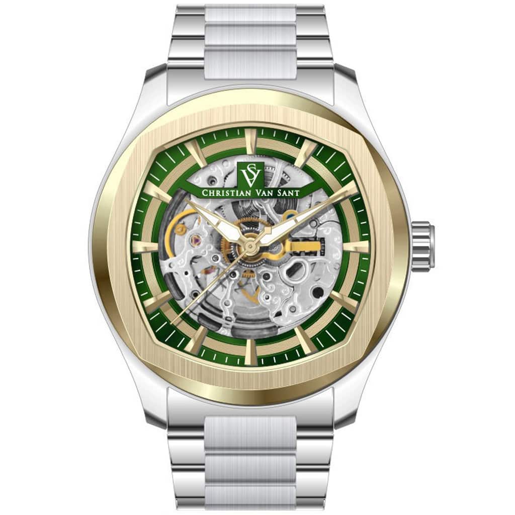Christian Van Sant Men's Romeo Green Dial Watch - CV9508 - One Size