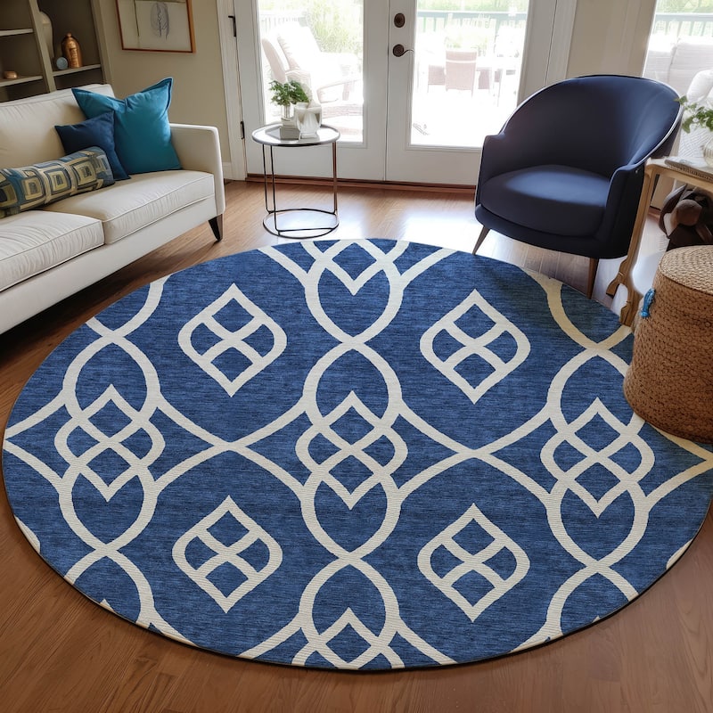 Machine Washable Indoor/ Outdoor Chantille Trellis Modern Rug