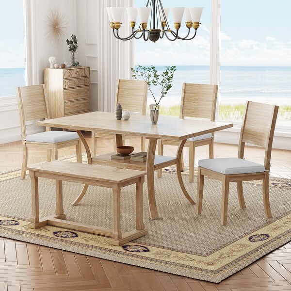 Beige wood dining table discount
