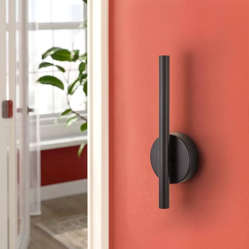 Modern Black Linear Integrated LED 3000K Warm Light Bathroom Vanity Light Wall Sconce