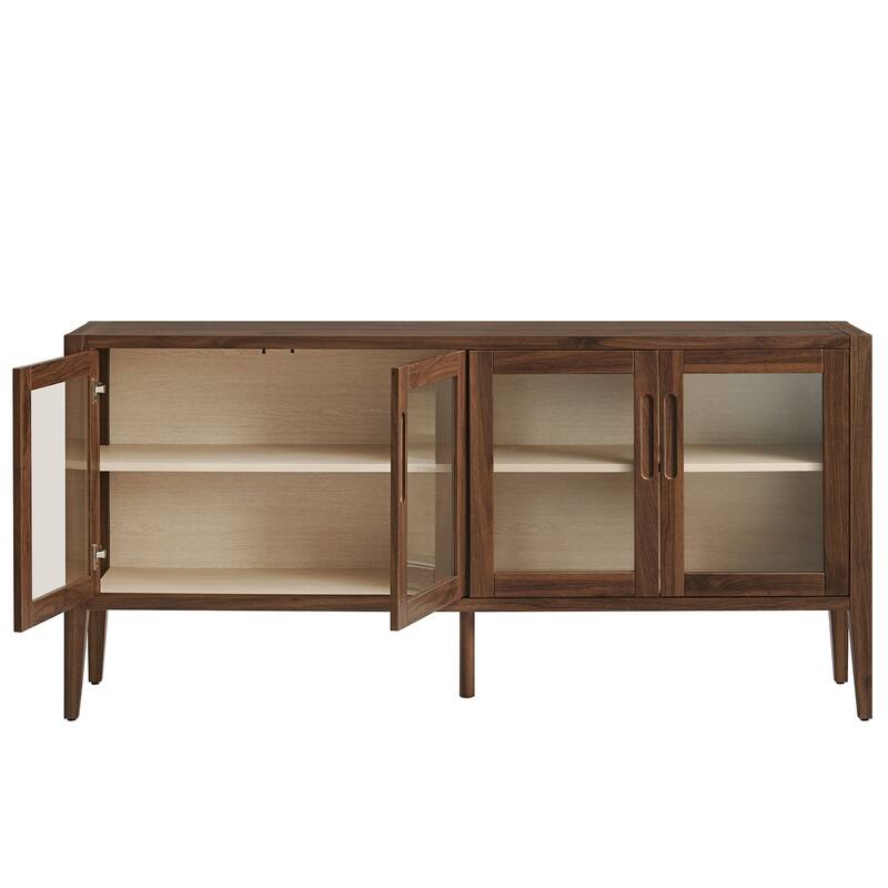 Nell 72" Glass Door Sideboard Storage Display Cabinet