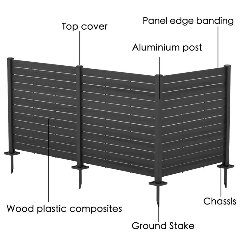 Kozyard 50"W x 47"H Outdoor Privacy Screens Fence Kit for Outside Backyard Patio
