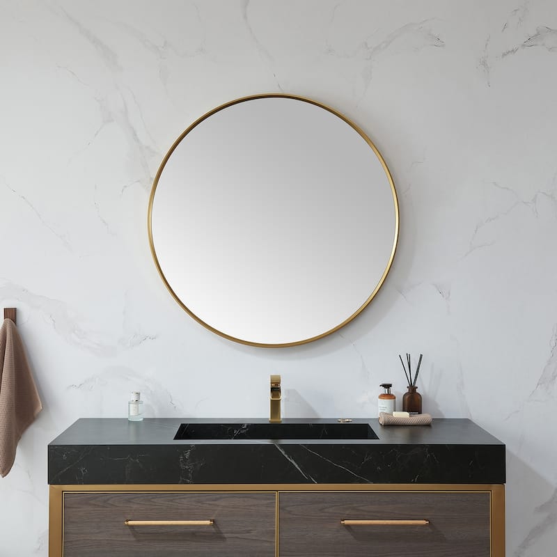 Vinnova Cascante Round Metal Wall Mirror