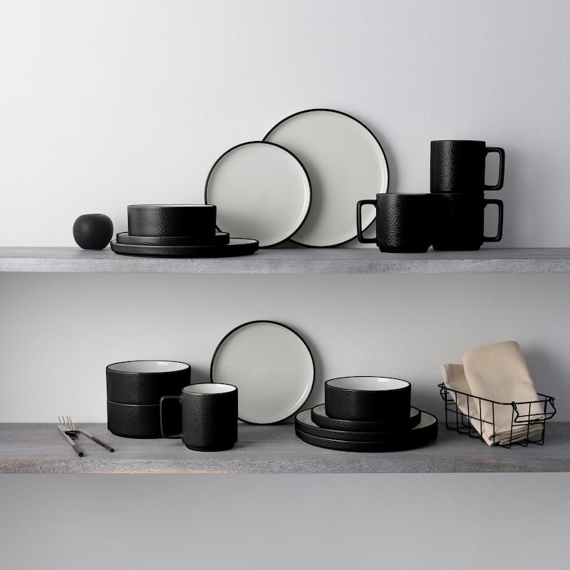 Noritake Colortex Stone 16-Piece Stax Dinnerware Set, Service For 4