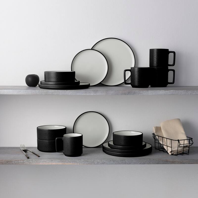 Noritake Colortex Stone 16-Piece Stax Dinnerware Set, Service For 4