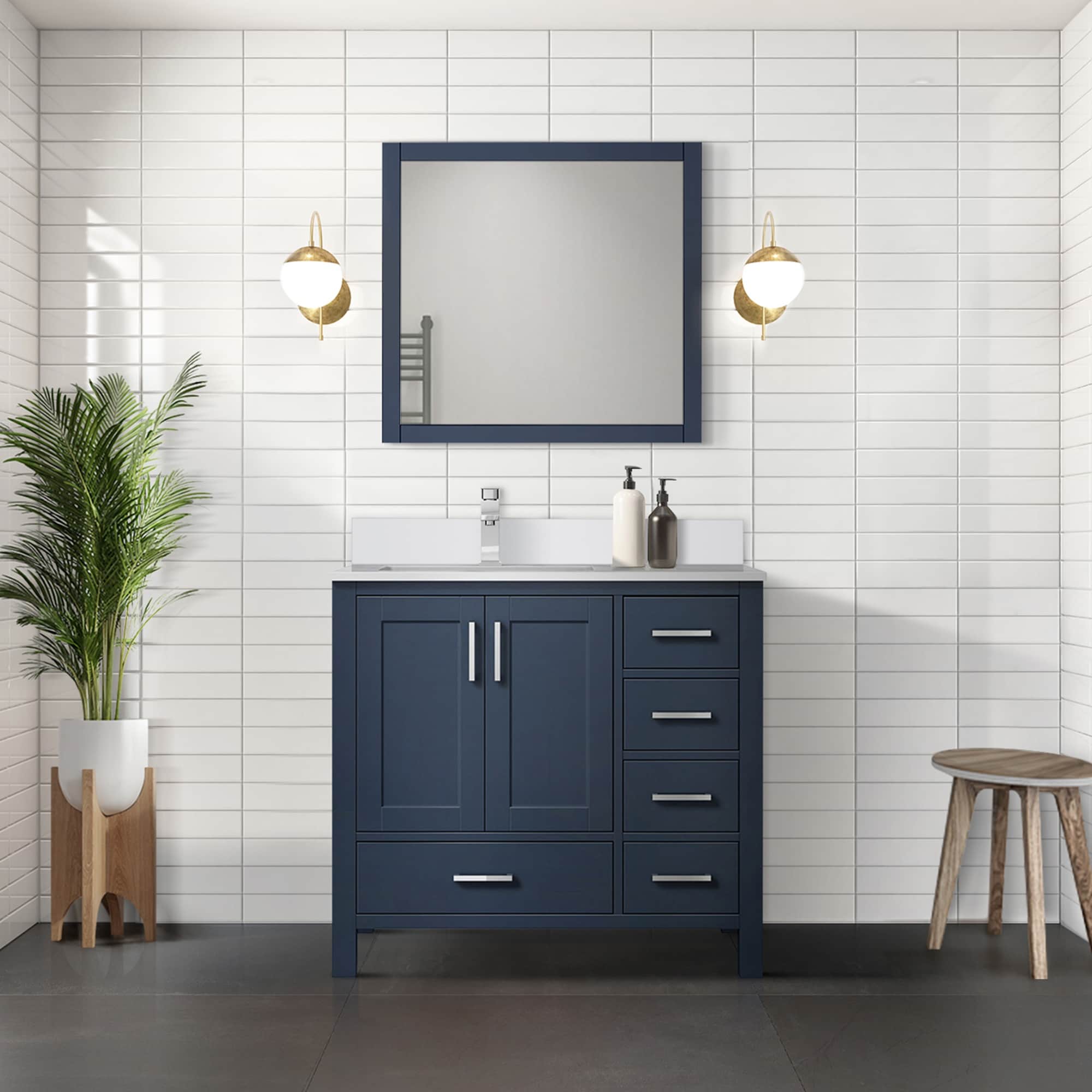 36 inch blue bathroom outlet vanity