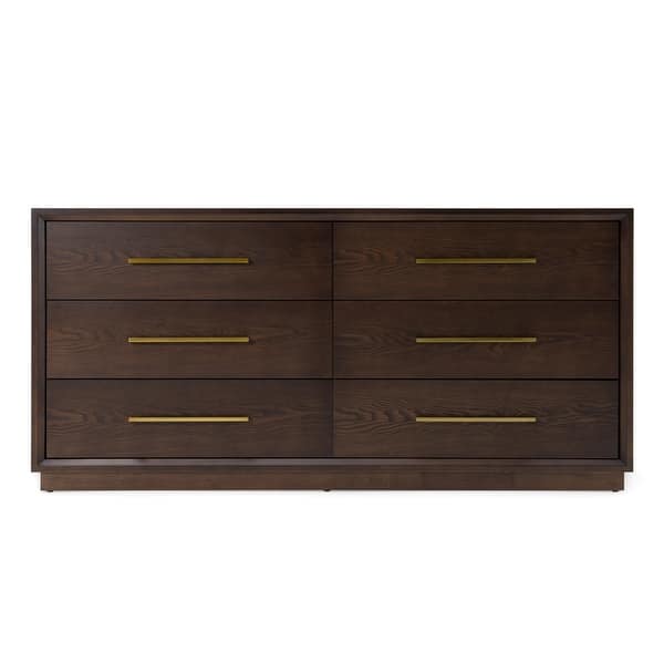 Modrest Manhattan - Contemporary Brown Oak and Gold Dresser Modrest Manhattan - Contemporary Brown Oak and Gold Dresser