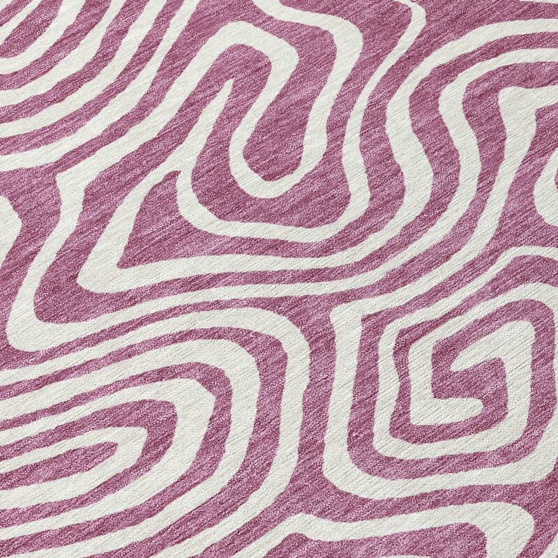 Machine Washable Indoor/ Outdoor Abstract Modern Chantille Rug