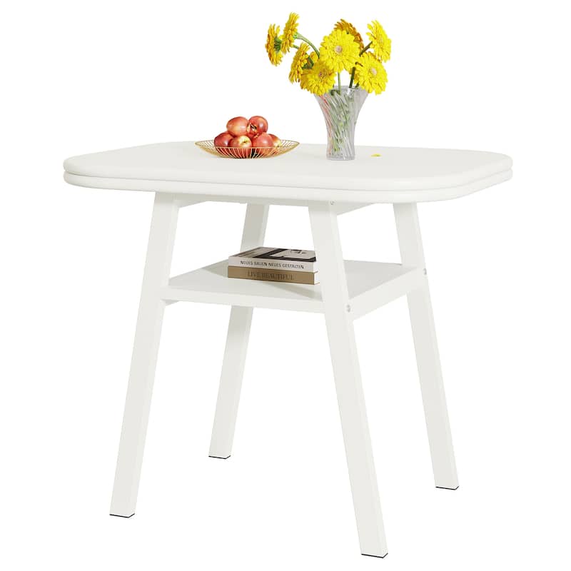 Modern Dining Table, Kitchen Table with Storage Shelf for Dining/Living Room, Home, Apartment