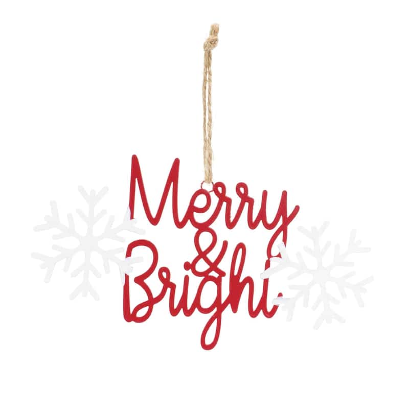 Christmas Sentiment Ornaments - 8" - Red and White - Club Pack of 12
