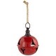 preview thumbnail 4 of 6, Jingle Bell Hanging Christmas Ornament - 4" - Red
