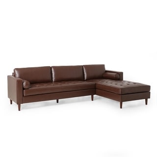 Malinta Contemporary Tufted Chaise Sectional by Christopher Knight Home - 109.50" L x 70.75" W x 33.50" H