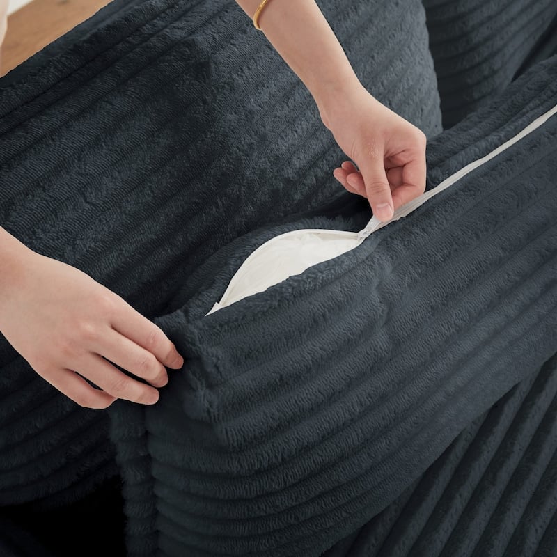 109.4" L-Shaped Cloud Sectional Sofa with Ottoman, No Assembly Required