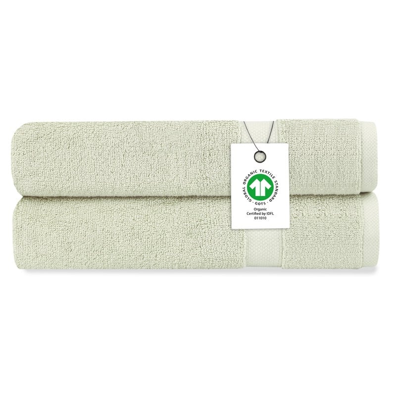 Delara Organic Cotton Luxuriously Plush Hand Towel Pack of 2 | GOTS & OEKO-TEX Certified | 650 GSM Long Staple