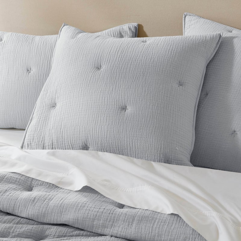 Harbor House Breeze Cotton Gauze Embroidered Euro Sham - 26x26" - Blue