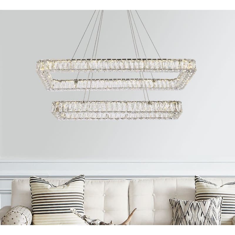 Elegant Lighting 3504G42L2 Monroe 42" Wide LED Crystal Linear