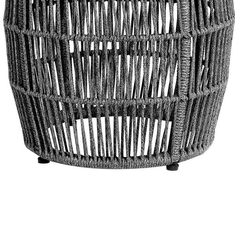 19 in. Gray Round Metal End Table, Sturdy Build End Side Table for Living Rooms