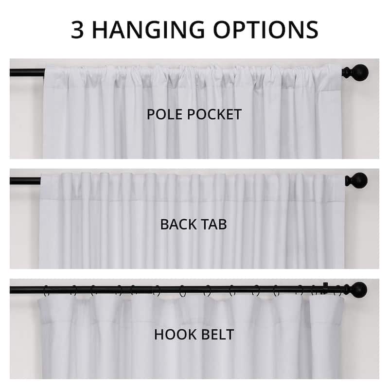 Exclusive Fabrics Extra Wide Performance Linen Blackout Curtains (1 Panel) Thermal Insulated Window Curtains