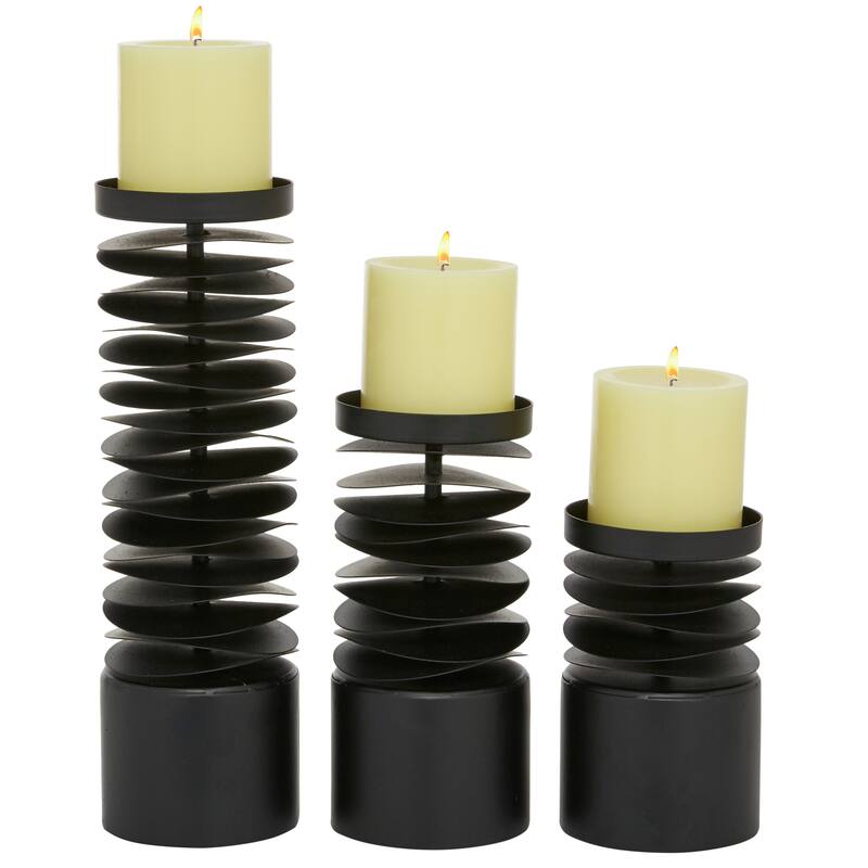 Black Metal Candle Holder (Set of 3)