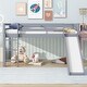 preview thumbnail 1 of 2, Stylistic Rubber Wood Low Loft Bed with Smooth Slide, Ladder, Safety and Quality Guaranteed, Twin, Grey Grey