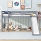 preview thumbnail 32 of 41, Twin Size Low Loft Bed with Slide, Ladder, Safety Guardrails, and Underbed Play and Storage Space for Boys Girls