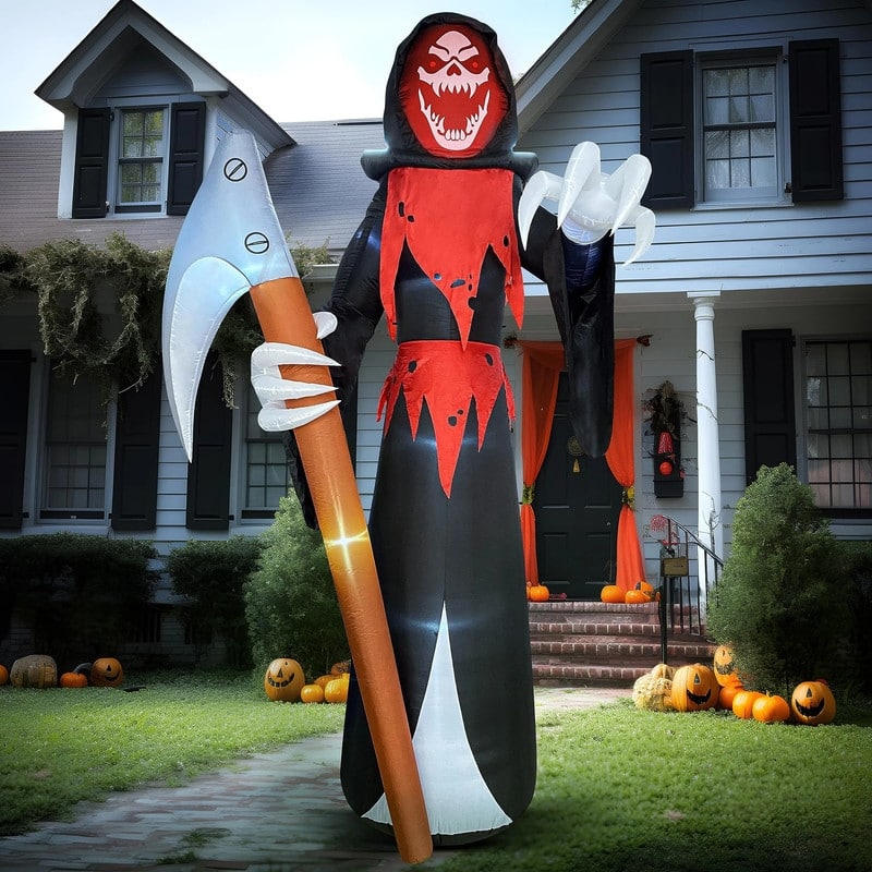12 ft Halloween Inflatable Grim Reaper - Multicolor