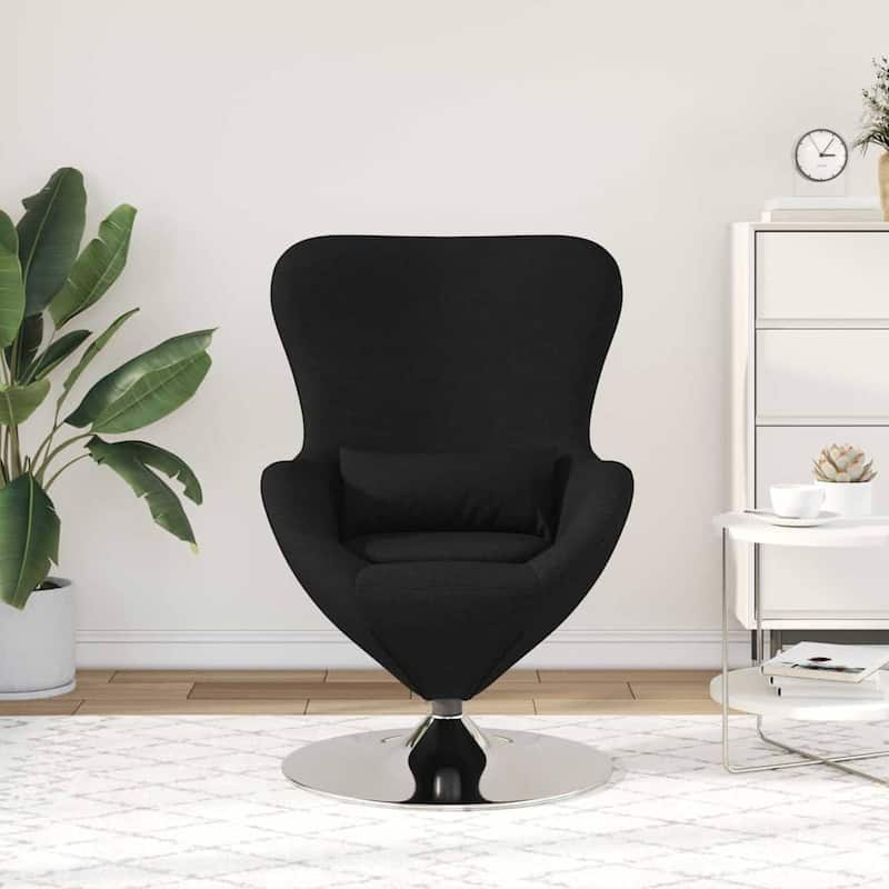 vidaXL Egg Chair Black/Dark Grey Fabric - 24.8 x 28.7 x 35.4