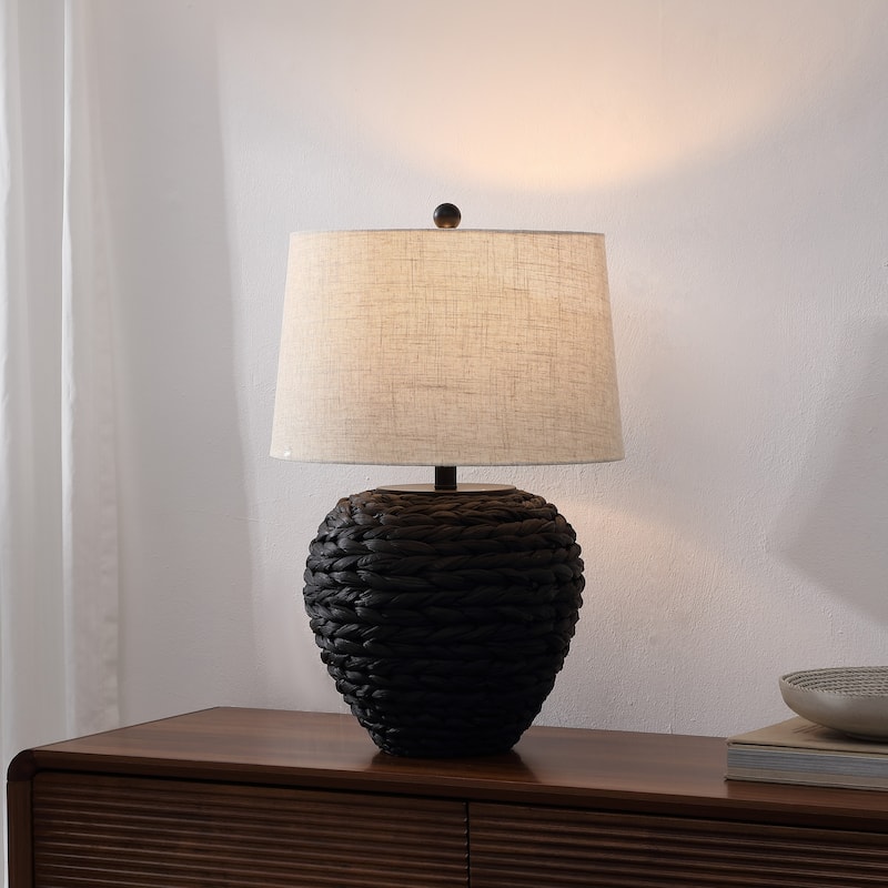 Elicia 24.5" Banana Leaf Basket LED Table Lamp, by JONATHAN Y
