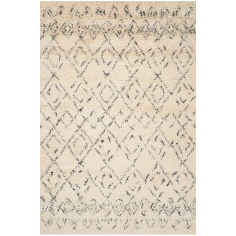 SAFAVIEH Handmade Casablanca Shag Ziyba Tribal Wool Rug